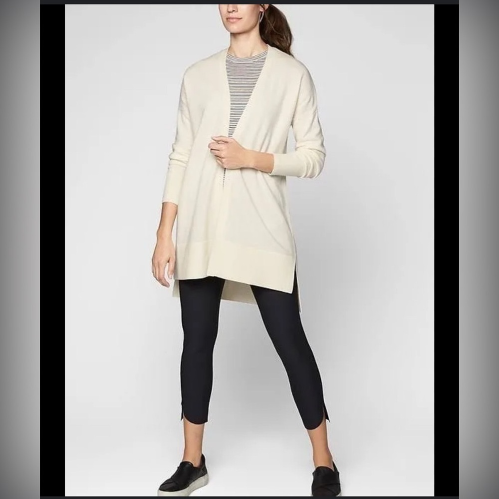 Athleta Stargazer Cardigan Wrap Sweater Wool Cashmere Cream